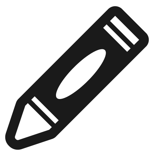 Crayon icon, solid style, from Fluent Emoji High Contrast