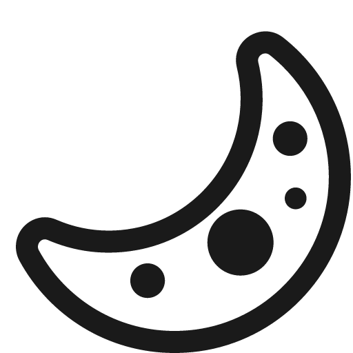 Crescent moon icon, solid style, from Fluent Emoji High Contrast