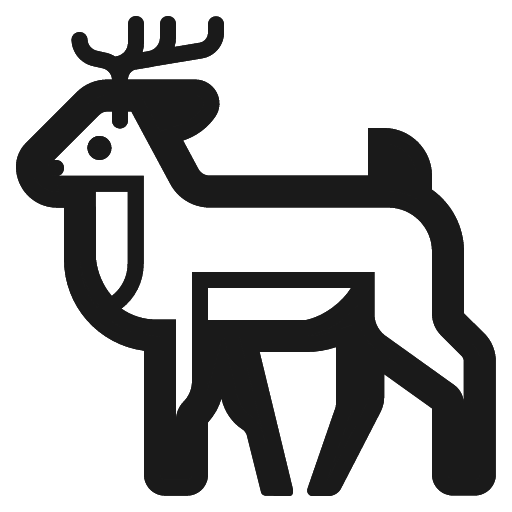 Deer icon, line style, from Fluent Emoji High Contrast