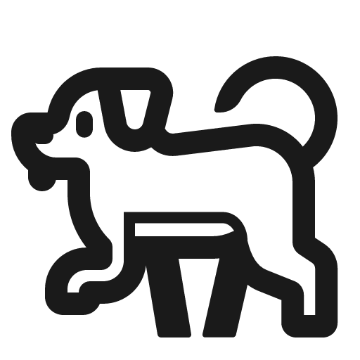 Dog icon, solid style, from Fluent Emoji High Contrast