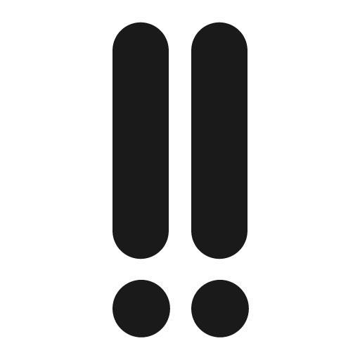 Double exclamation mark icon, solid style, from Fluent Emoji High Contrast