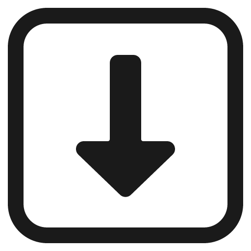 Down arrow icon, solid style, from Fluent Emoji High Contrast