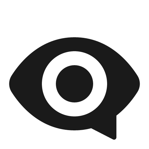 Eye in speech bubble icon, solid style, from Fluent Emoji High Contrast
