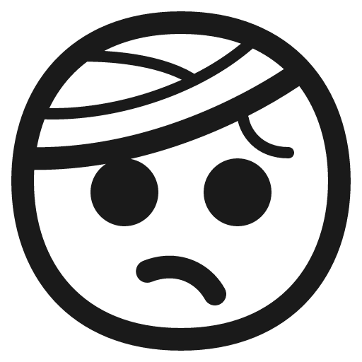 Face with head bandage icon, solid style, from Fluent Emoji High Contrast