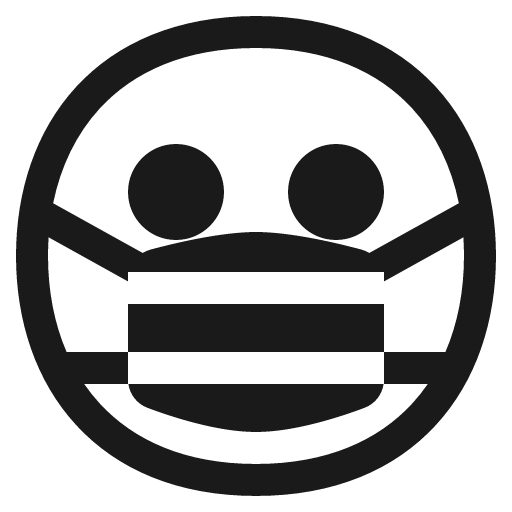 Face with medical mask icon, solid style, from Fluent Emoji High Contrast