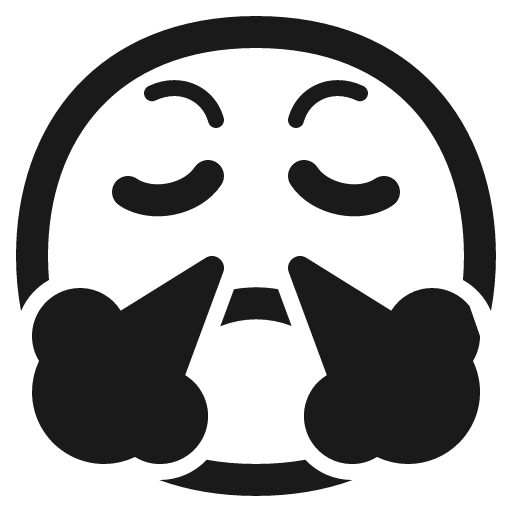 Face with steam from nose icon, solid style, from Fluent Emoji High Contrast
