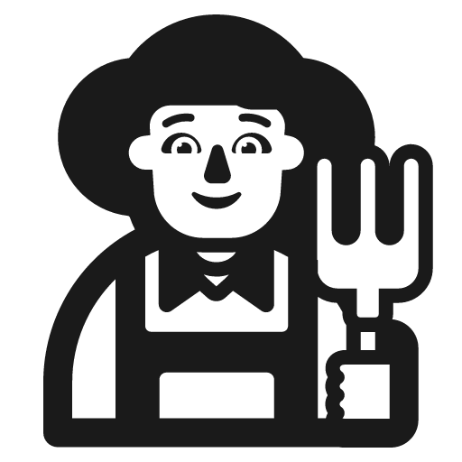 Farmer icon, solid style, from Fluent Emoji High Contrast