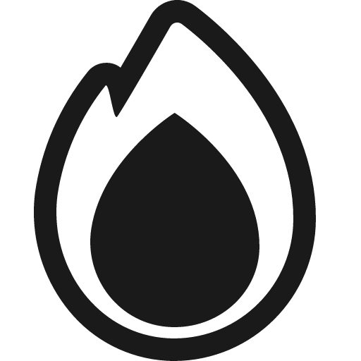 Fire icon, solid style, from Fluent Emoji High Contrast