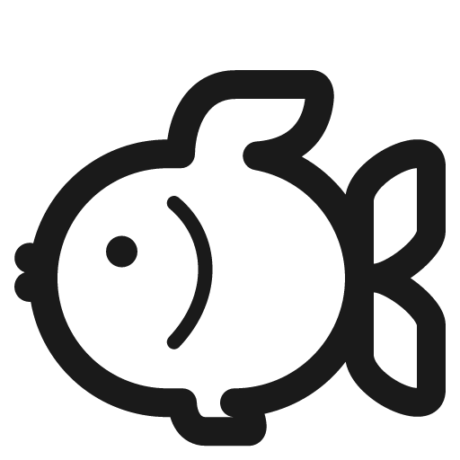 Fish icon, solid style, from Fluent Emoji High Contrast