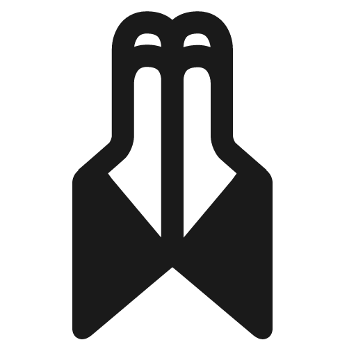 Folded hands icon, solid style, from Fluent Emoji High Contrast