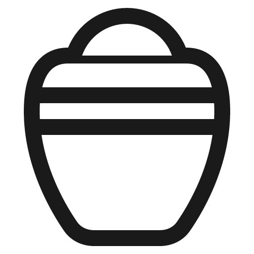 Funeral urn icon, solid style, from Fluent Emoji High Contrast