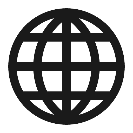 Globe with meridians icon, solid style, from Fluent Emoji High Contrast