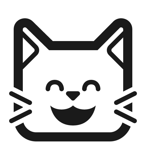 Grinning cat with smiling eyes icon, solid style, from Fluent Emoji High Contrast