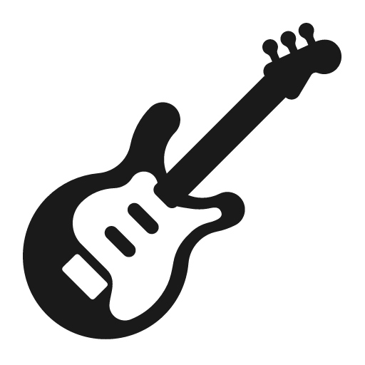 Guitar icon, solid style, from Fluent Emoji High Contrast