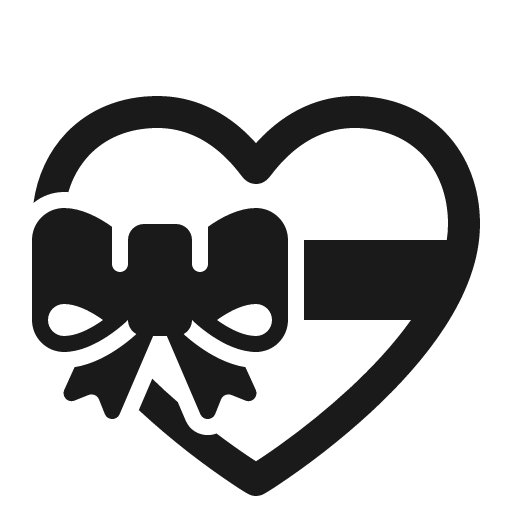 Heart with ribbon icon, solid style, from Fluent Emoji High Contrast