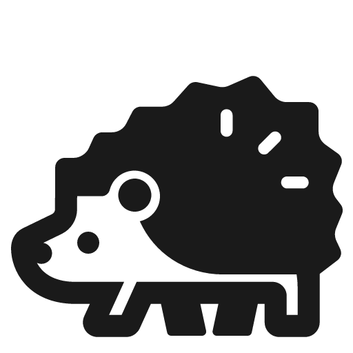 Hedgehog icon, solid style, from Fluent Emoji High Contrast