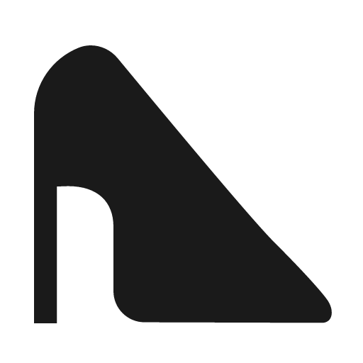 High heeled shoe icon, solid style, from Fluent Emoji High Contrast