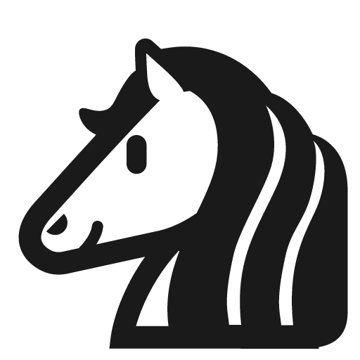 Horse face icon, solid style, from Fluent Emoji High Contrast