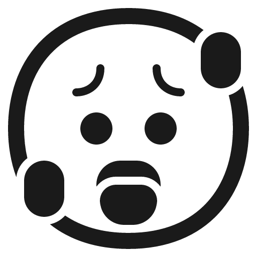 Hot face icon, solid style, from Fluent Emoji High Contrast