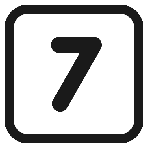 Keycap 7 icon, solid style, from Fluent Emoji High Contrast