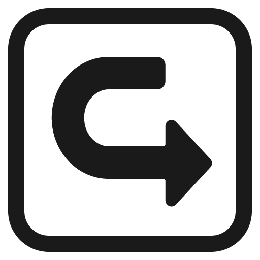 Left arrow curving right icon, solid style, from Fluent Emoji High Contrast