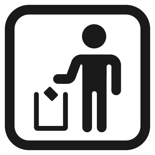 Litter in bin sign icon, solid style, from Fluent Emoji High Contrast