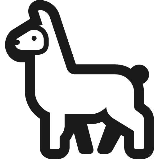 Llama icon, solid style, from Fluent Emoji High Contrast