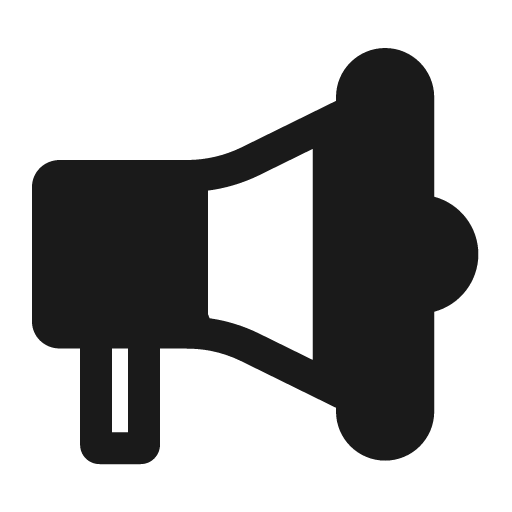 Loudspeaker icon, solid style, from Fluent Emoji High Contrast