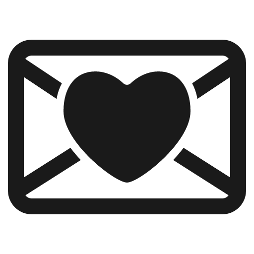 Love letter icon, solid style, from Fluent Emoji High Contrast