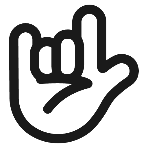 Love you gesture icon, solid style, from Fluent Emoji High Contrast