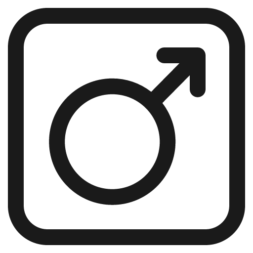 Male sign icon, solid style, from Fluent Emoji High Contrast