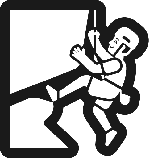 Man climbing icon, solid style, from Fluent Emoji High Contrast