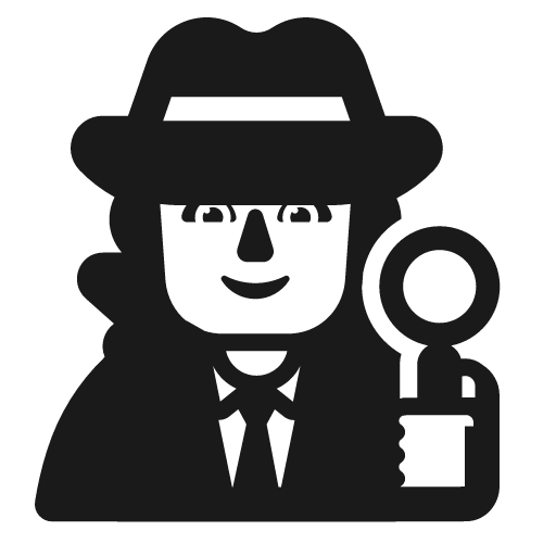 Man detective icon, solid style, from Fluent Emoji High Contrast