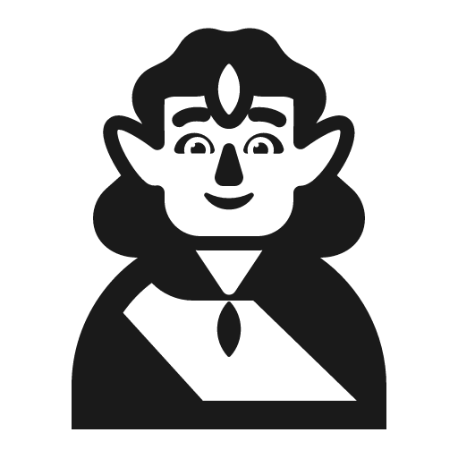 Man elf icon, solid style, from Fluent Emoji High Contrast
