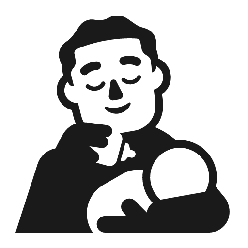 Man feeding baby icon, solid style, from Fluent Emoji High Contrast