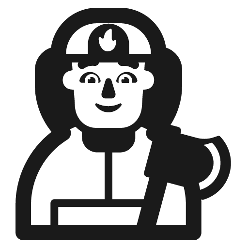 Man firefighter icon, solid style, from Fluent Emoji High Contrast