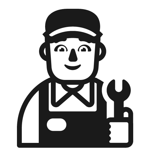 Man mechanic icon, solid style, from Fluent Emoji High Contrast