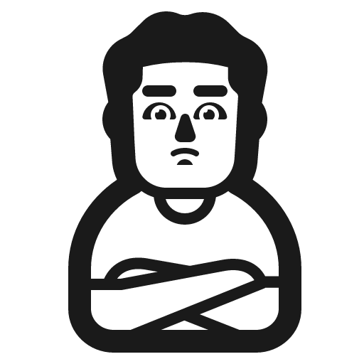 Man pouting icon, solid style, from Fluent Emoji High Contrast