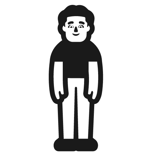 Man standing icon, solid style, from Fluent Emoji High Contrast