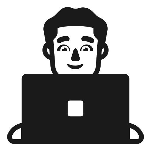 Man technologist icon, solid style, from Fluent Emoji High Contrast