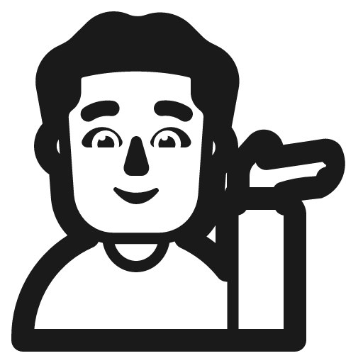 Man tipping hand icon, solid style, from Fluent Emoji High Contrast