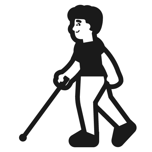 Man with white cane icon, solid style, from Fluent Emoji High Contrast