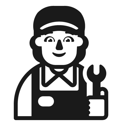 Mechanic icon, solid style, from Fluent Emoji High Contrast