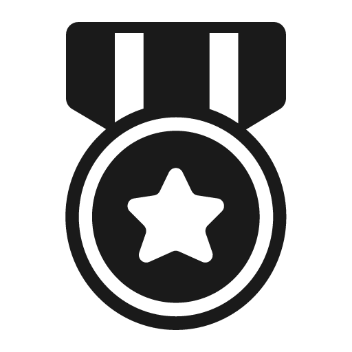 Military medal icon, solid style, from Fluent Emoji High Contrast