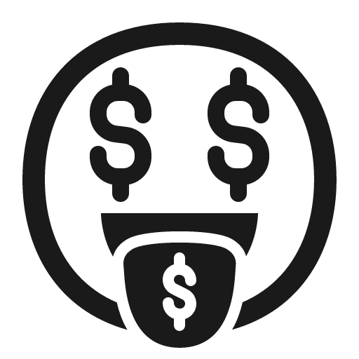 Money mouth face icon, solid style, from Fluent Emoji High Contrast