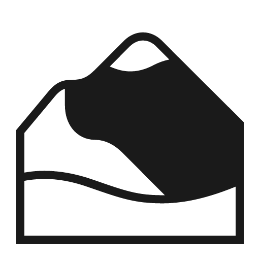 Mountain icon, solid style, from Fluent Emoji High Contrast