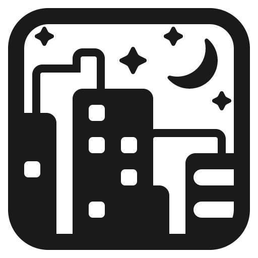 Night with stars icon, solid style, from Fluent Emoji High Contrast