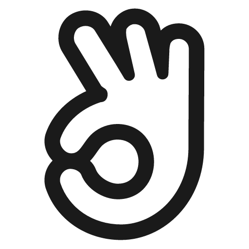 Ok hand icon, solid style, from Fluent Emoji High Contrast