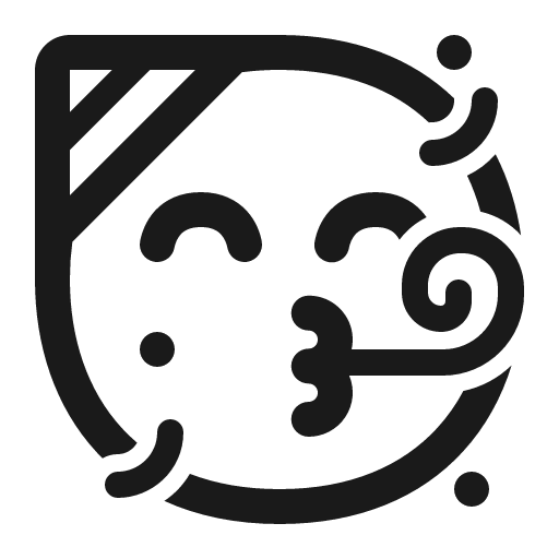 Partying face icon, solid style, from Fluent Emoji High Contrast
