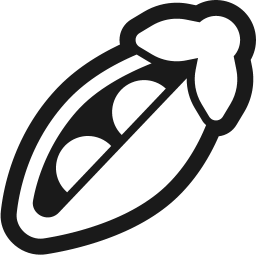 Pea pod icon, solid style, from Fluent Emoji High Contrast